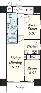 ルボワ天満橋【10階】の間取り