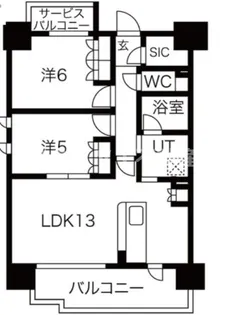 SK RESIDENCES SHINSAIBASHI【13階】の間取り
