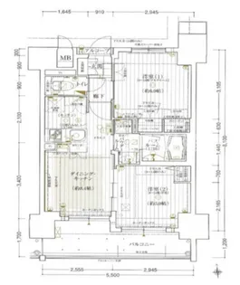 エステムプラザ大手前エヴァース【13階】の間取り