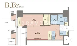 Vinoプレジオ本町【12階】の間取り