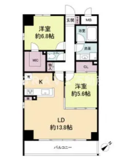 レジディア玉造【11階】の間取り