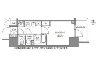 アドバンス大阪ストーリア【2階】の間取り
