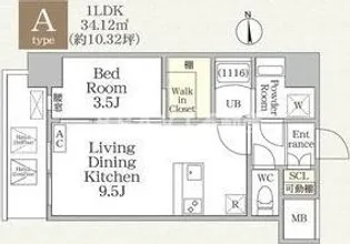 アドバンス大阪城ベレッツァ【11階】の間取り