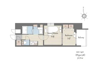 S-RESIDENCE天満橋ar【13階】の間取り