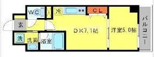 1DKの間取り画像