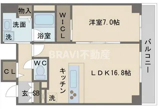 BRAVI南堀江【15階】の間取り