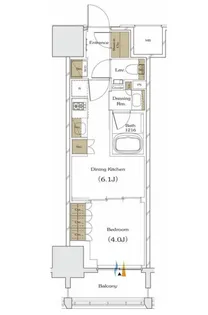 ザ・パークハビオ谷町六丁目クロス【503号室】の間取り