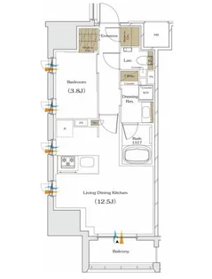 ザ・パークハビオ谷町六丁目クロス【201号室】の間取り