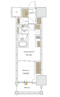 ザ・パークハビオ谷町六丁目クロス【402号室】の間取り