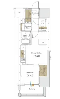 ザ・パークハビオ谷町六丁目クロス【704号室】の間取り