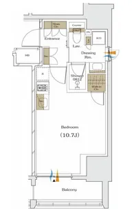 ザ・パークハビオ谷町六丁目クロス【1006号室】の間取り
