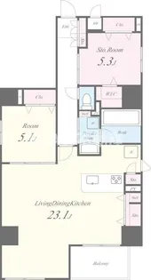 シークレフ北浜【5階】の間取り