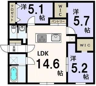 norfino rise(ノルフィーノ ライズ)【2階】の間取り