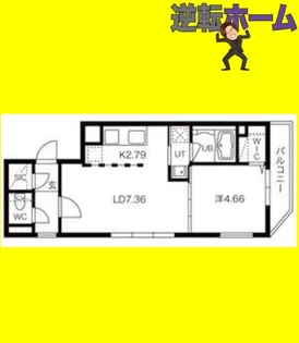 COURAGE BLD NISHIMACHI(クラージュビルニシマチ)【2階】の間取り