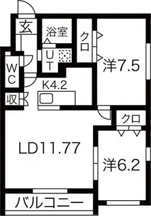 アロッジオ厚別【1階】の間取り