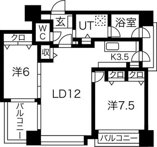 ノヴァ知事公館前【7階】の間取り