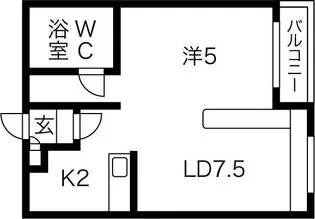 ハウスオブリザ平岸壱番館【2階】の間取り
