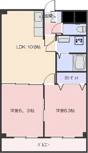 サニーヒルズ大福【2階】の間取り