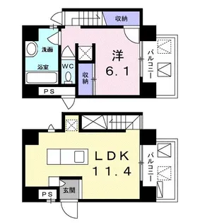 ホワイトブロッサム【5階】の間取り