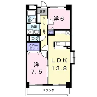 ラ・カーサSHIMADA【2階】の間取り
