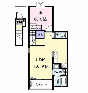 カーサ ベーネ【2階】の間取り