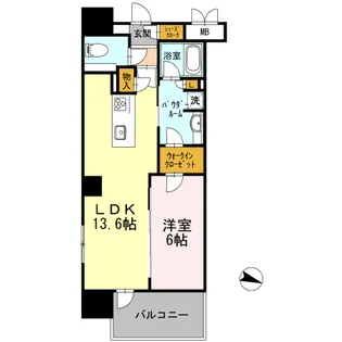 ロイヤルパークスERささしま EAST【0826号室】の間取り