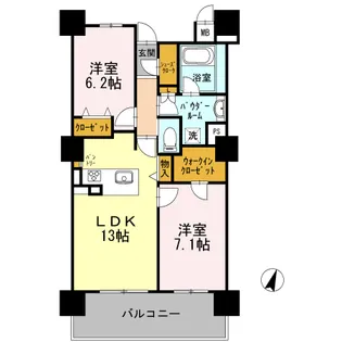 ロイヤルパークスERささしま SOUTH【10階】の間取り