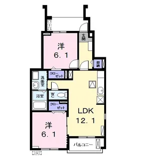 アロッジオ中野【1階】の間取り