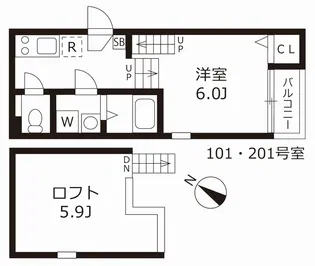 ハーモニーテラスケー【1階】の間取り