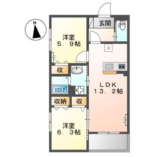 フローラ ガーデン【2階】の間取り