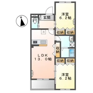 フローラ ガーデン【2階】の間取り