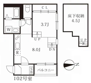 ハーモニーテラス大杉町【1階】の間取り