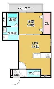 グランディール高畑【1階】の間取り