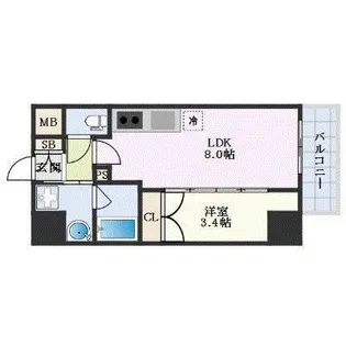 ディアレイシャス名古屋浄心【15階】の間取り