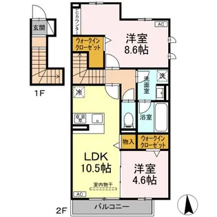 グラシアーレ【2階】の間取り
