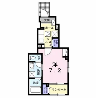 レジデンスまひる【1階】の間取り
