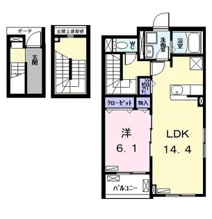 ハピネス【3階】の間取り