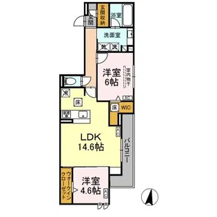 セレスティア苗代【1階】の間取り