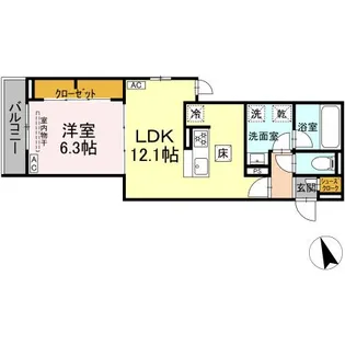 アルドゥール【1階】の間取り