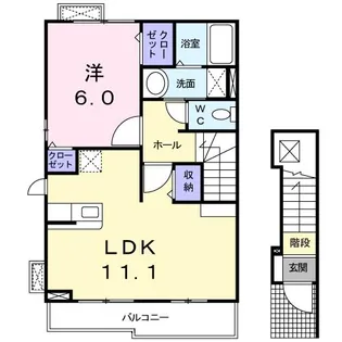 カルム宮浦【202号室】の間取り