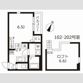 ハーモニーテラス白子町【202【初期安CP】号室】の間取り