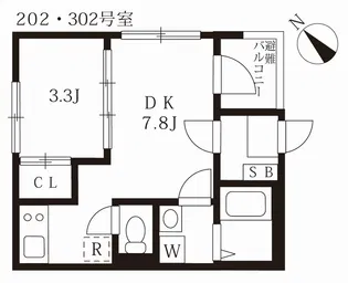 セブンシーズン栄生【2階】の間取り