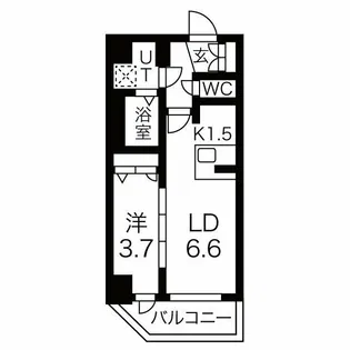 メイクス上前津Ⅲ【504号室】の間取り