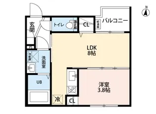 セレーナ呼続【1階】の間取り