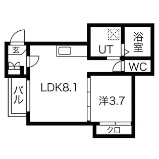 ハーモニーテラス乗越町【302【8万パック】号室】の間取り