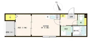 ハーモニーテラス坂井戸町Ⅱ【3階】の間取り