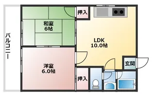 2LDKの間取り画像