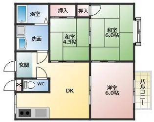 フェリスマンション1【2階】の間取り