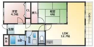 プライムヒル藤井寺【1階】の間取り