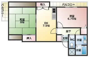 メゾンドール桑野【4階】の間取り